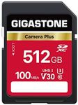 Gigastone 512GB SD Card, Camera Plus, V30 SDXC Memory Card High Speed UHD Video Compatible with Canon Nikon Sony Pentax Kodak Olympus Panasonic Digital Camera, with 1 Mini case