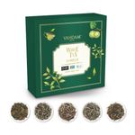 VAHDAM, Assorted White Tea Sampler Gift Set (25 Cups, 50g/1.76oz) Gluten Free, Non GMO - 5 Unblended White Loose Leaf Tea Sampler | Tea Variety Pack, Gifts For Him/Her | Gifts for Women & Men, Tea Set