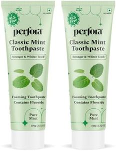 Perfora Classic Mint Toothpaste - 100g | Enamel Safe Teeth Whitening Toothpaste for Men & Women | For Strong & White Teeth | SLS, Titanium Dioxide & Sodium Saccharin Free | Pack Of 2