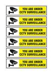 NS INVENTIVENESS - CCTV Safety Sign PVC Sticker 12 Inch X 4 Inch Pack Of 6