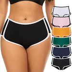 Mordlanka Women Boyshorts Underwear Cotton Panties Stretch Boxer Brief, 6 Mixed Color, X-Large, Multicolor