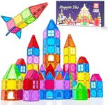 Crenova Mini Magnetic Sensory Magnet Toys, 60pcs Building Blocks Set for Age 3+ Girls Boys, Christmas Birthday Gift