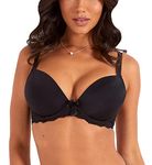 Pour Moi 14814 Flora Plunge Push-Up T-Shirt Bra Black