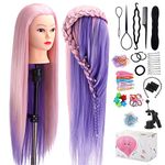 Mannequin Head with Hair, TopDirect 29" Hair Mannequin Manikin Head Hair Practice Cosmetology Hair Doll Head Styling Hairdressing Training Braiding Heads with Clamp Holder and Tools