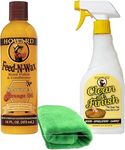 Howard Feed N Wax Wood Restorer and Beeswax Polish Plus Clean A Finish Wood Soap, Furniture Wax, Cabinets, Floors, Antiques, Teak Tables
