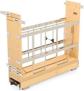 Rev-A-Shelf 447-BCBBSC-5C 5 Inch Wood Bakeware Pull Out Organizer for Base Kitchen Cabinets with 100 Pound Ball-Bearing Soft Close Slides