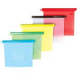 168 Reusable Silicone Leak Proof Multipurpose Silicone Bags for Refrigerator ( Multicolour, 1 L ) - Set of 3