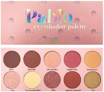 KRASH KOSMETICS Paleta de SombraseyEXshadow Pablo - 10 Sombras Ultra Pigmentadas de Larga Duración Mate Shimmer Glitter - Color Nude Rosa Granate Bronce Dorado - Incluye Espejo - Vegano y Cruelty Free