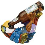 Design Toscano Beer Buddy Tropical Tiki Parrot Bottle Holder Statue, 25.5 cm, Polyresin, Full Color