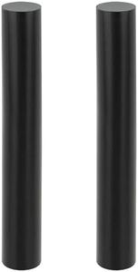 MUKCHAP 2Pcs 1.5 x 12 Inch Black Round Acetal Copolymer Rods, Long Pom Plastic Rods, Plastic Bar Stock for Bushings, DIY, Spacers