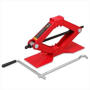 BIG RED T10152-1 Torin Car Scissor Jack: Steel Portable Tire Jack with Handle Mounts Durable Leveling Jacks for Car, Truck, Sedans, MPV, 1.5 Ton (3,300 lbs) Capacity