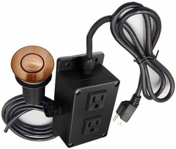 Strictly Sinks Dual Outlet Garbage Disposal Air Switch Kit – Sink Top Waste Disposer Control Box with Stainless Steel Push Button, 15A, 125/250V, for Kitchen Sink or Countertop (Copper)