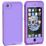 Diverbox iPhone SE 2020 Waterproof Case iPhone 8 Waterproof Case,Waterproof Shockproof IP68 Full-Body Sturdy Case Built-in Screen Protector, Durable Underwater for Full Sealed Cover 4.7 in (Purple)