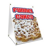 A-frame Sidewalk Funnel Cakes Sign With Graphics On Each Side | 24" X 36" Print Size