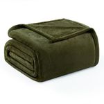 Exclusivo Mezcla Queen Size Soft Bed Blanket, 230 x 230 CM Fleece Velvet Blanket for Bed, Fluffy Blankets Bed, Warm, Cozy, Plush and Lightweight Olive Green Blanket