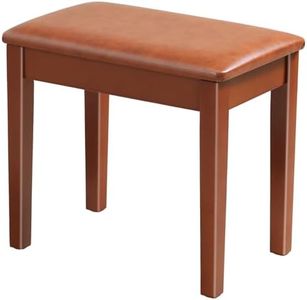 AODSK Piano Bench with Cushion,Solid Wood Keyboard Bench Piano Chair Piano Seat,Brown Piano Stool,13.21 x 21 x 18.2 Inches