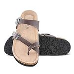 Leather Sandals,Adjustable Flat Cas