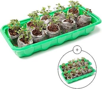 Window Garden Mini Greenhouse Seed Starter Kit – Reusable Seedling Trays - Indoor Germination Tray with Humidity Dome and Soil Pods - Windowsill Seeds Germinator - 30 Cells Starting Trays, 3 Pack