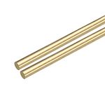 sourcing map Brass Round Rods, 3/8 Inch Brass Solid Round Rod Lathe Bar Stock, 10mmx250mm Brass Rod for Drift Punches Various Shaft DIY Craft Model Plane Ship Cars, Pack of 2