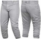 WEARCOG Premier Softball Pants | Adult Knicker Softball Pants with Belt Loops Elastic Bottom for Women's, Grey, Medium