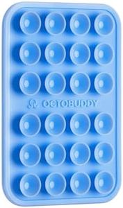 OCTOBUDDY Classic - Silicone Suction Phone Case Adhesive Mount - Hands-Free, Strong Grip Holder for Selfies & Videos - iPhone & Android Compatible - 2.25″ x 3.25″, Baby Blue Jay