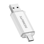 SANKESU USB C Flash Drive 128GB, USB 3.0 Flash Drive with Type A and Type C Port, USB C Memory Stick External Data Storage 2 in 1 OTG for Android Phone, PC, Laptop, MacBook