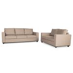 Wakefit Sofa Set for Living Room | 3 Years Warranty | Sofa Set, 3+2 Seater Sofa, Wooden Sofa Set for Living Room, 5 Seater - Napper (Fabric, Omega Pearl)