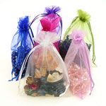 DMS RETAIL Multicolored Return Gift Favors Organza Bags Shagun Potli Bags Wedding Party Favors Jewellery Packing Pouch Dry Fruit Pouch 23X16 CMS (Pack of 75)