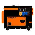 Silent Diesel Generator Single Phase ATS 230V 6kVA 6500W 13HP 115V / 230V Electric Start Closed Frame Emergency Power 4 Portable Wheels Black Powder Coated Steel 20L Fuel Capacity Tool Kit & Funnel