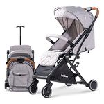 Baybee Foldable Baby Stroller Pram for Baby Boy Girl 0 to 3 Years With Metal Frame, 3-Position Adjustable Seat & Canopy, Bassinet, Parent Handle, 5 Point Safety Belt, Stroller for Kids Toddler (Trek Grey)