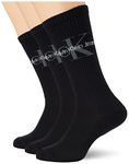 Calvin Klein Men's Crew Sock, Black, ONE Size (Pack of 3)