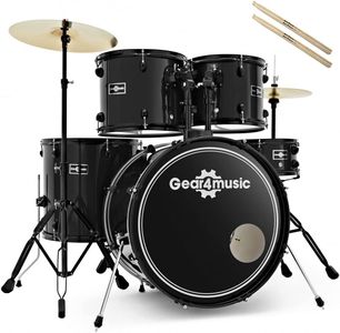 Gear4music Acoustic Drum Kit – Black