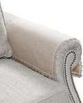 MINJIATEX Couch arm Covers,Non-Slip lace Sofa arm Covers Set of 2 Washable Sofa armrests Covers for Living Room Recliner Chair arm Covers Protectors for Leather Sofa armrest slipcover (MYS-Beige)
