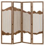 UPZING DECOR Wooden Partition Wall Screen Room Divider Solid Wood Decorative Partition Screen Floor Standing (1, Brown, Large)