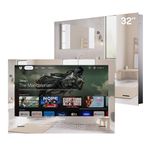 SYLVOX 32 inch Bathroom TV, 12V Smart Magic Mirror TV Compatible with Google TV, Support 1080P Smart Casting 500 nits Brightness, IP65 Waterproof Television for Bathroom Hotel Gym Sauna (Embedded)