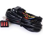 2 Leads Wiring Harness Kit, POVTOR 12V 4 Wires LED Side Shooter Pods Switch Wiring Harness with 3 On/Off Button for Off Road Heavy Duty Truck ATV SUV LED Lights LED Work Light Pods