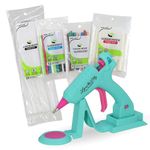 Surebonder Lynn Lilly Edition Mini Fine Tip Cordless Glue Gun with All Purpose Paint, Glitter and Fabric Glue Sticks - Blue