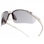 Gearbox Slim Fit White Frame Eyewear with Hard Case, Smoke Lens, Lower-Third (40mm / 1.57 inch) (4E05-1)