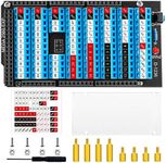 GeeekPi Screw Terminal Block Breakout Board HAT with Reset Button and LED Indicator, GPIO Expansion Board Breakout Module for Arduino MEGA 2560 R3