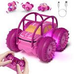 Fast Direct Charging Remote Control Cars for Kids, Amphibious Rc Cars with LED Lights 360° Rotation Stunts Cars 2.4Ghz 15km/h 4WD All Terrain RC Trucks for Boys Girls Aged 3+