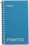 Mead Memo Book, College Ruled, 5 x 3 Inches, Wirebound, 60 Sheets, Assorted (45534)
