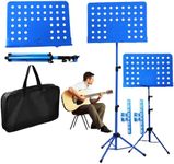 Lightweight Portable Folding Music Sheet Stand, Music Clip, Bag 3/1 Basic Kit. Guitar Ukulele Bass Band Choir Praise Violin Club Instruments Players Use. (Normal 3/1 BL)