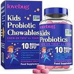 Lovebug Probiotic for Kids | Multi-Strain 3 Billion CFU | Constipation & Stomach Discomfort | Added Prebiotic Fiber | Immune Support | Sugar Free | Ages 4+