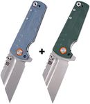 ARTISANCUTLERY Proponent Green Bundled with Blue Great Folding Cleaver Knife Companion