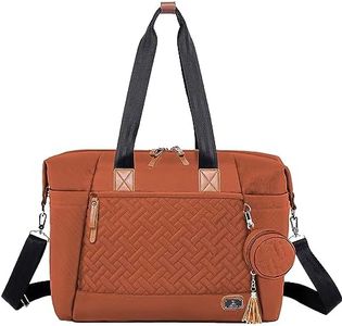 Dikaslon Diaper Bag Tote, Large Travel diaper tote for Mom and Dad, Multifunction baby tote bag for Boys and Girls with Pacifier Case and Changing Pad, Caramel