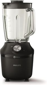 Philips Blender 3000 Series, ProBlend System, 2L Maximum Capacity, 1.25L Effective Capacity, 600W, 2 Speed Settings & Pulse, Glass Jar, Black (HR2291/01)