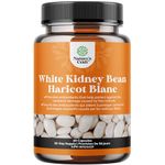 White Kidney Bean Extract Supplement - Potent White Kidney Bean Capsules with 4:1 Extract 1200mg Equivalent - Non-GMO 3rd-Party Tested & Vegetarian - Extrait D'Haricot Nains Blancs (1 Month Supply)