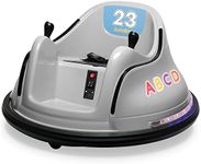 Kidzone 12V 2-Speeds Electric Ride On Bumper Car for Kids & Toddlers 1.5-6 Years Old, DIY Sticker Baby Bumping Toy Gifts W/Remote Control, LED Lights, Bluetooth & 360 Degree Spin, ASTM Certified