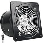 Fepinc Exhaust Fan with Plug, 12 inch 1560CFM Through-the-Wall Ventilation Fan with Light Weight Pure Copper Motor, for Laundry Room, Toilets, Garage, and Shopping Mall, 110V, Black