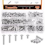 Tanstic 330Pcs M4 Solid Aluminum Brazier Head Rivets, 6mm 10mm 14mm 20mm 25mm Length Solid Aluminum Rivets for Machinery Automobile Industry